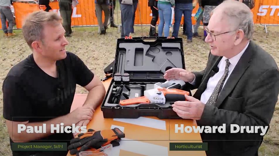 Stihl's Paul Hicks and Howard Drury at the APF 2024 show